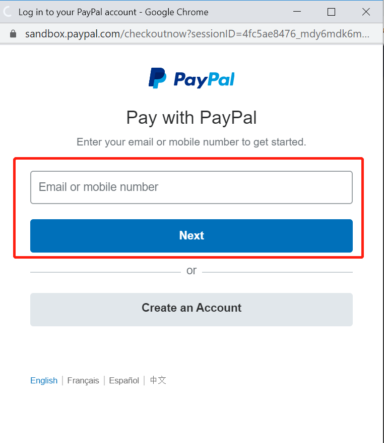 Log in to PayPal